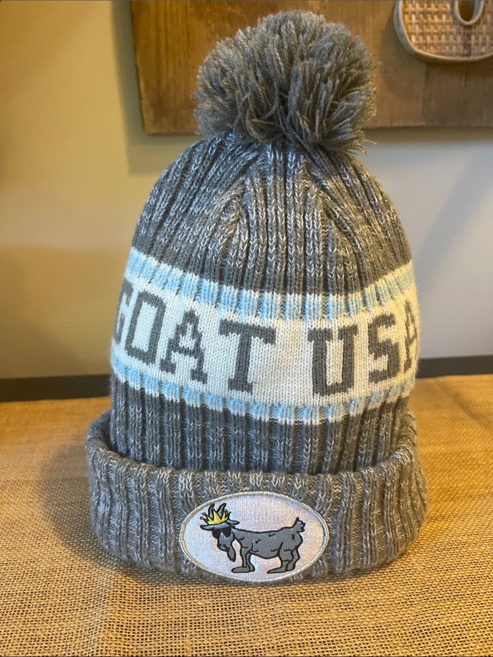 Goat Usa lacrosse pom pom hat. Never worn, new without tags.